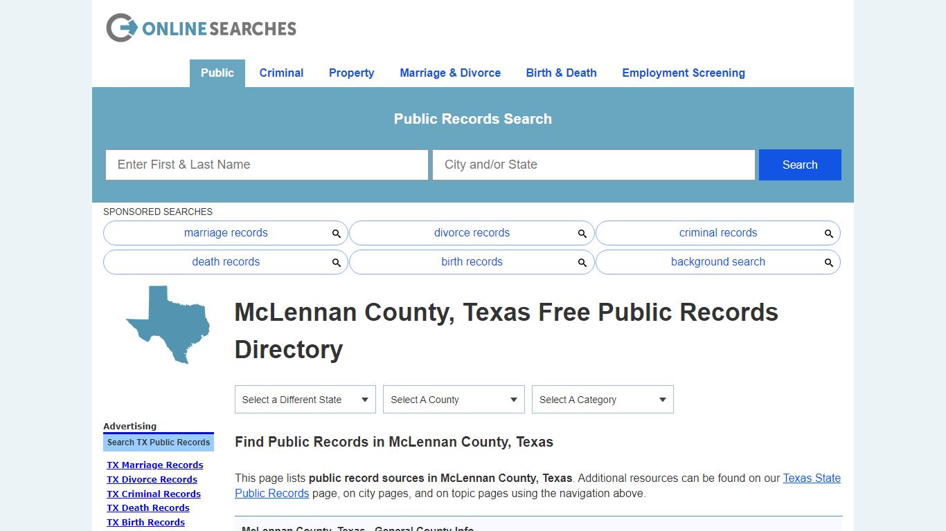 McLennan County, Texas Public Records Directory